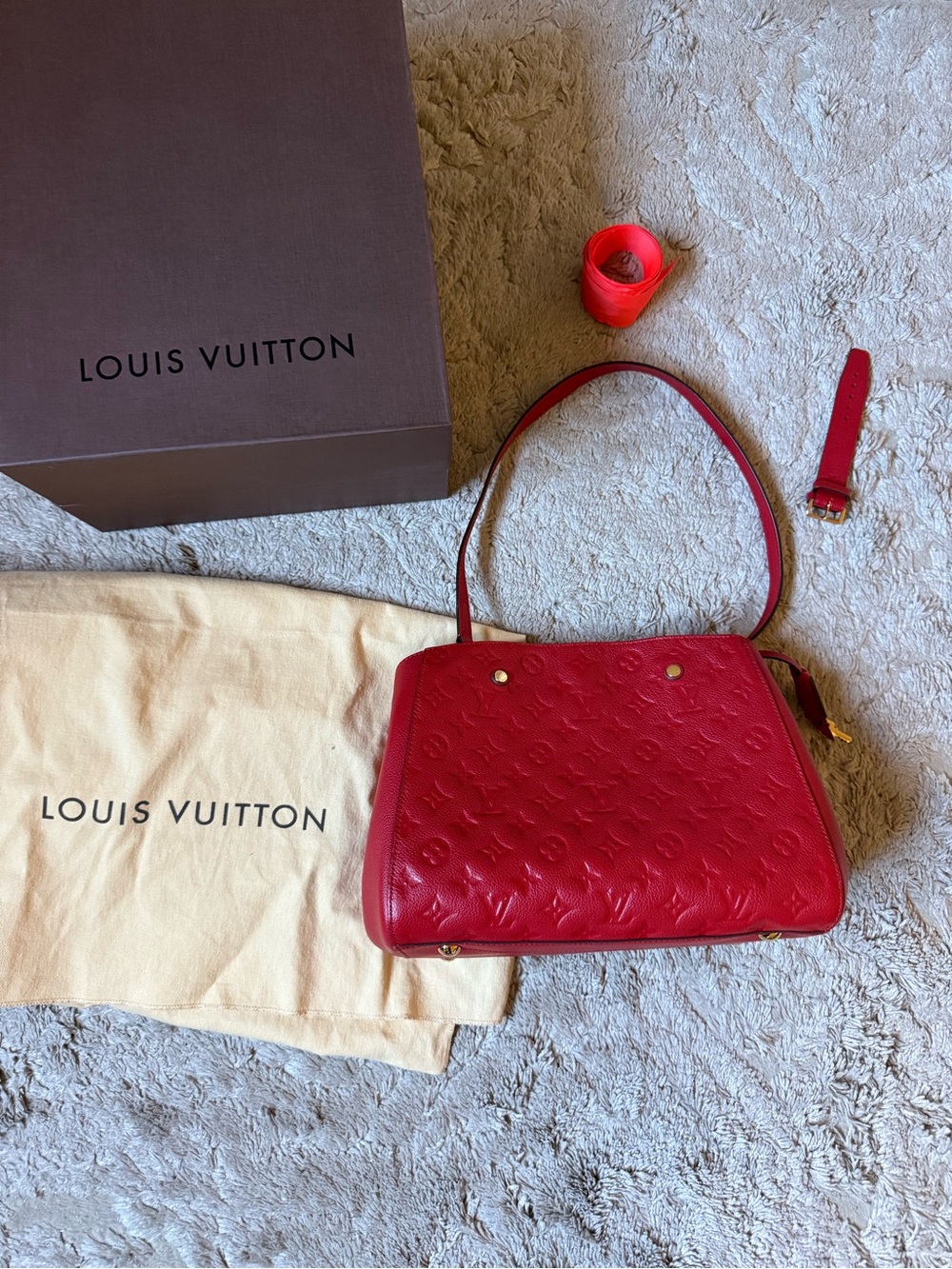 Louis Vuitton red Montaigne mm purse